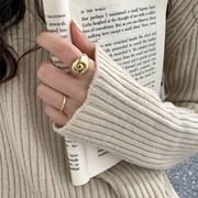 韩版s925纯银螺旋鹦鹉螺戒指女小众，设计高级感复古个性食指指环饰