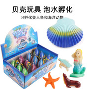 孵化蛋玩具泡水美人鱼女孩儿童扇贝，膨胀变大能孵化海洋动物的贝壳