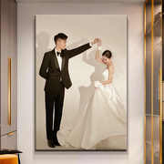 时光有约婚纱照放大挂墙相框3648寸无框油画定制影楼床头结婚照片
