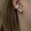 S925纯银无耳洞耳夹女款设计师极简光面耳扣纹理耳骨夹女高级感
