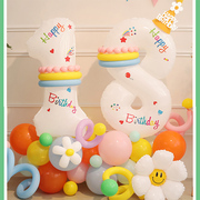 百日宴数字气球立柱男孩女孩，100天宝宝生日，场景布置百天装饰用品