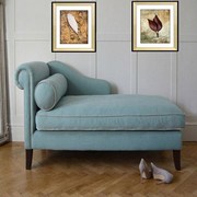 美式乡村贵妃椅布艺欧式新古典(新古典)躺椅，地中海小户型客厅卧室沙发