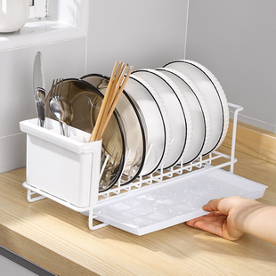 厨房碗碟收纳架橱柜抽屉式置物架碗盘抽拉沥水碗架小型不锈钢拉篮