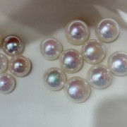 淡水马贝珍珠裸珠9-14MM白色正面无瑕强光炫彩淡水玛贝高性价