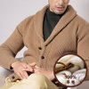 BNF 纯羊毛 冬季 加厚保暖男士青果领休闲针织开衫毛衣外套BSW010