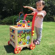 高档婴儿学步手推车宝宝多功能助步车可调速防侧翻，7-24个月木制玩