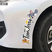 汽车贴纸轮眉划痕遮挡猫，和老鼠叮当猫皮卡丘卡通，创意装饰车贴个性