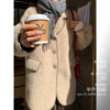 小樽日记快乐节日月~圣诞包边，圈圈羊毛短款西装领大衣日系电影
