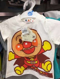  日本西松屋宝宝儿童面包超人托马斯米奇唐老鸭卡通短袖T恤