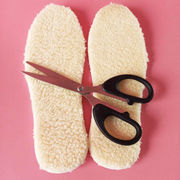 儿童棉鞋垫可裁剪冬季保暖吸汗羊毛羔绒驼绒，男女小孩雪地靴鞋垫