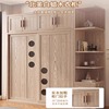 白蜡木实木衣柜现代简约推拉门大容量衣橱家用收纳储物多层储物柜