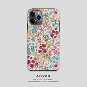 Acvoo花卉小碎花春夏15女生iPhone13Pro适用于12双层全包手机壳14