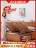 北欧实木箱体床，1.5米日式小户型樱桃木高箱储物，1.8双人床带抽