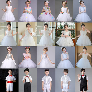 六一儿童演出公主裙男女童白色，蓬蓬纱裙幼儿园舞蹈大合唱表演服装