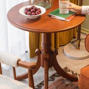 美式角几实木圆形边几阳台小圆桌，简约轻奢客厅沙发小边桌