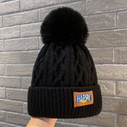 2023冬季加绒保暖毛线帽韩版冷帽时尚简约显脸小女毛球针织帽