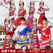 儿童藏族演出服饰男女童蒙古袍舞蹈裙表演服水袖少数民族服装套装