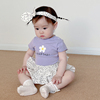 韩版婴童夏装女宝宝短袖哈衣包屁衣婴儿可爱爬服宝宝套装送发带