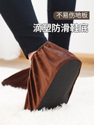 靓涤10双绒布料鞋套防滑底布脚套可反复洗加厚耐磨防滑底学生家用
