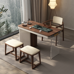 意式极简茶桌椅组合实木，干泡简约现代亚克力，轻奢家用阳台小茶桌