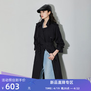 lily2024春女装复古双排扣气质，英伦风衣显瘦腰带长款风衣外套