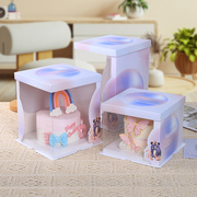 透明蛋糕盒4寸6寸8寸10寸12寸单双层(单双层)加高烘焙生日蛋糕盒子包装盒