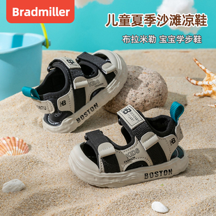 宝宝机能凉鞋夏季1岁2-3软底，4小童鞋子5儿童，沙滩鞋包头男童学步鞋