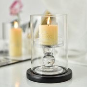 高档欧式玻璃烛台蜡烛烛光晚餐西餐浪漫装饰摆件创意烛台蜡烛家用