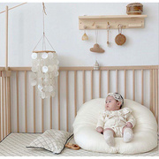 ins北欧纯棉布艺加厚圆形宝宝，靠垫爬行垫儿童，房装饰地垫拍摄道具
