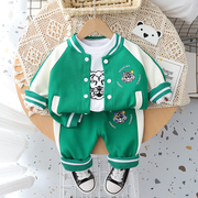 男童春秋装三件套装宝宝洋气棒球服小孩子衣服婴幼儿童韩版中小童