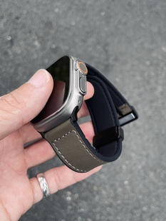 卡客24mm加宽适用苹果手表，ultra表带磁吸扣iwatch真皮硅胶s987男