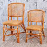 小藤椅子靠背椅天然藤编织家用餐椅儿童椅单人休闲阳台书房送老人