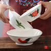 陶瓷中式国潮鸡公碗斗笠，怀旧经典老式公鸡，斗碗面碗早餐复古道具