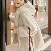 韩国冬季仿兔毛绒皮草短款年轻时尚加厚羊羔毛外套女毛毛大衣