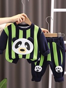 婴儿衣服五六七八九十12个月0男童秋装1-2-3岁宝宝，个性两件套装潮