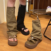 夹趾裤管靴子女夏2023厚底，配裙子的小短靴，高级感长靴透气凉靴