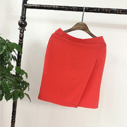 fd3-1夏季2019韩版红色雪纺，高腰开叉包臀短裙半身裙女