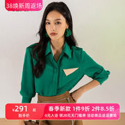 vilan慧兰商场款衬衫，女气质秋季时尚，通勤长袖小众衬衣