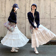 温柔风茶系穿搭一整套2024春季女装盐系韩剧三件套装蛋糕半身裙子