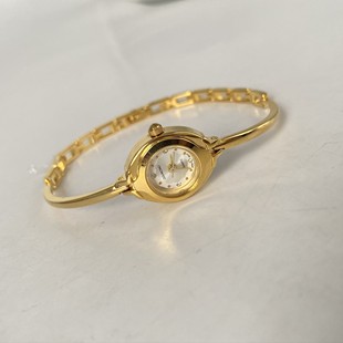上海钻石超小巧迷你复古小金表，半手镯圆形细手链手表女学生石英表