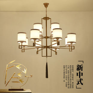 新中式吊灯中国风客厅，酒店会所餐厅别墅茶室，简约大气圆形led灯具