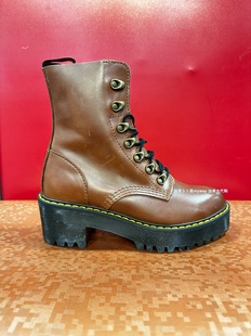 Dr.Martens Leona复古马丁博士高跟鞋厚底女鞋纯皮高帮7卡扣