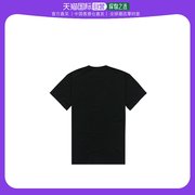 香港直邮Moschino女士黑色棉质白色字母LOGO印花圆领短袖T恤