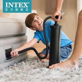 INTEX充抽大号充气泵游泳圈游泳池床垫橡皮艇家用户外便携打气筒
