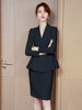 职业装女套装2023早秋气质，修身高端正装，女职场套黑色西装套裙