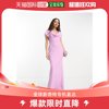 香港直邮潮奢 petite 女士设计小号蝴蝶袖大樽领淡紫色长款连衣裙