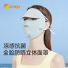 UV100防晒口罩女防紫外线夏季全脸护眼角面罩冰丝透气脸基尼23501