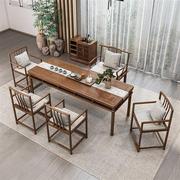 整装老榆木茶桌新中式实木茶桌椅组合一桌五椅功夫茶桌家用小