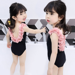 儿童泳衣韩国可爱裙式游泳服1女童2宝宝3婴儿，4连体小童公主比基尼