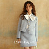 lycheerose荔枝肉蓝色小香风气质，套装裙两件套秋短裙高级感时髦